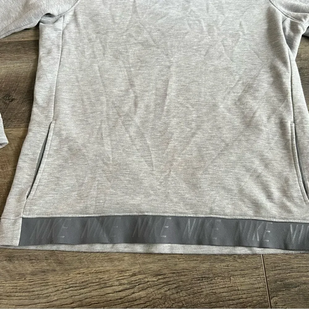 Nike Dry Cowl Funnel Neck Pullover Top Heather Gray Medium